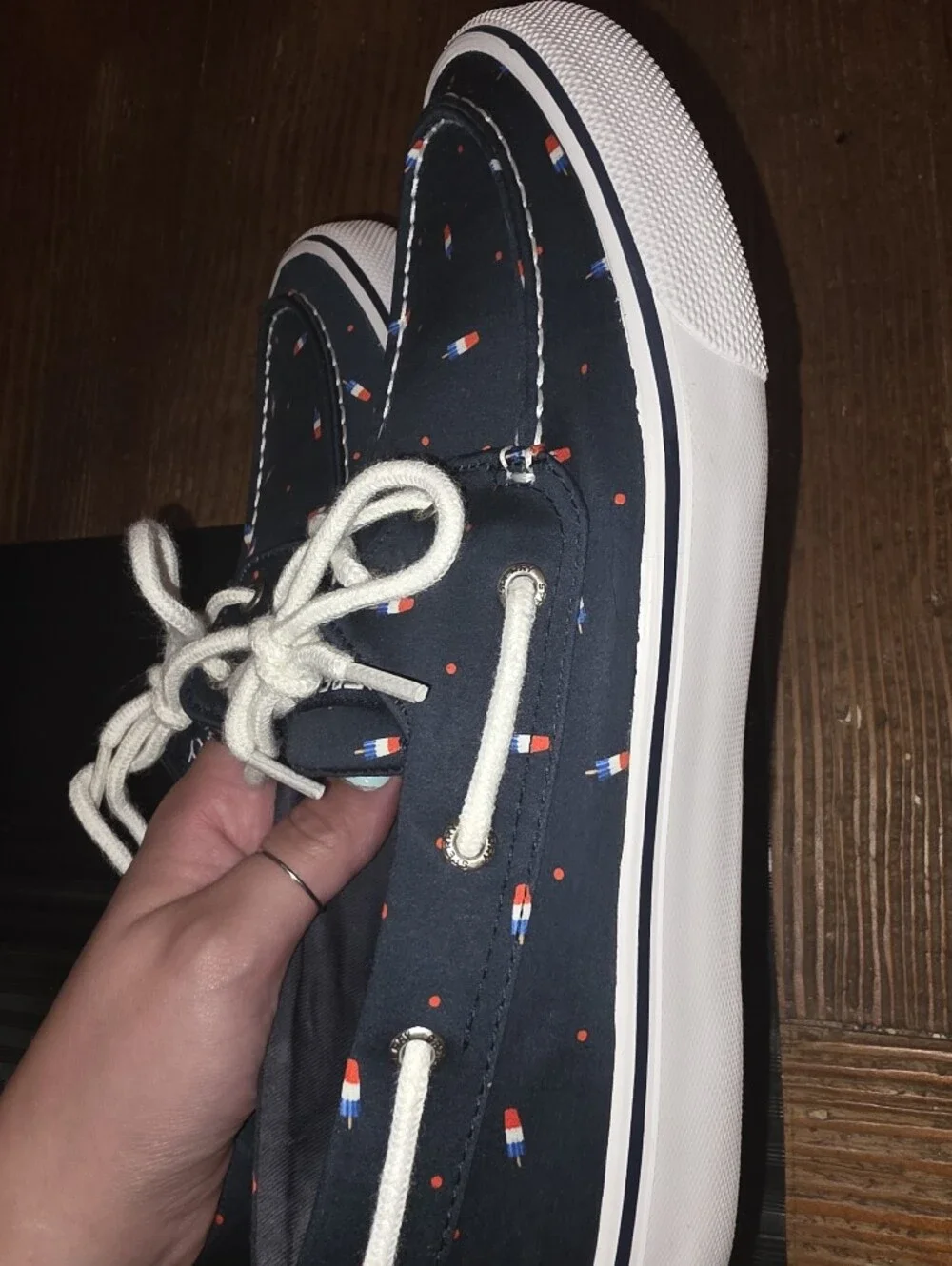 Sperry X Popsicle Navy Boat Shoes with Popsicle Print MENS 9.5 WOMENS 11